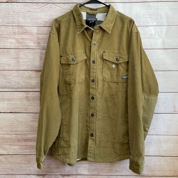 NEW WITH TAGS EDDIE BAUER FAULTLINE FLANNEL LINED CORDUROY JACKET - Picture 1 of 7